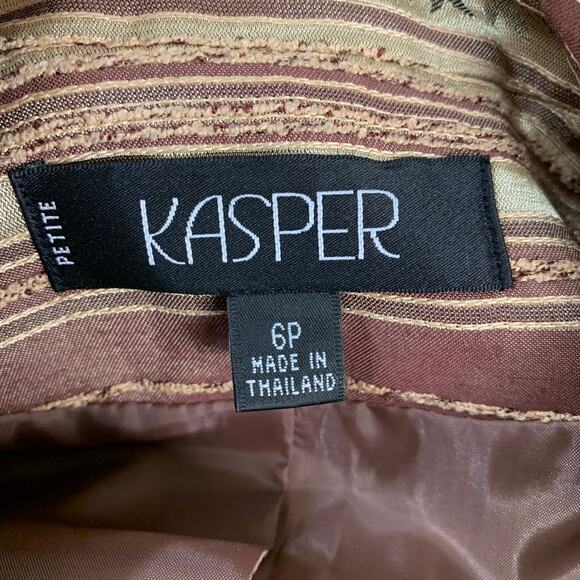 Vintage Kasper 6P Brocade Jaquard Blazer Jacket Career Fall Colors Thanksgiving - Picture 9 of 11